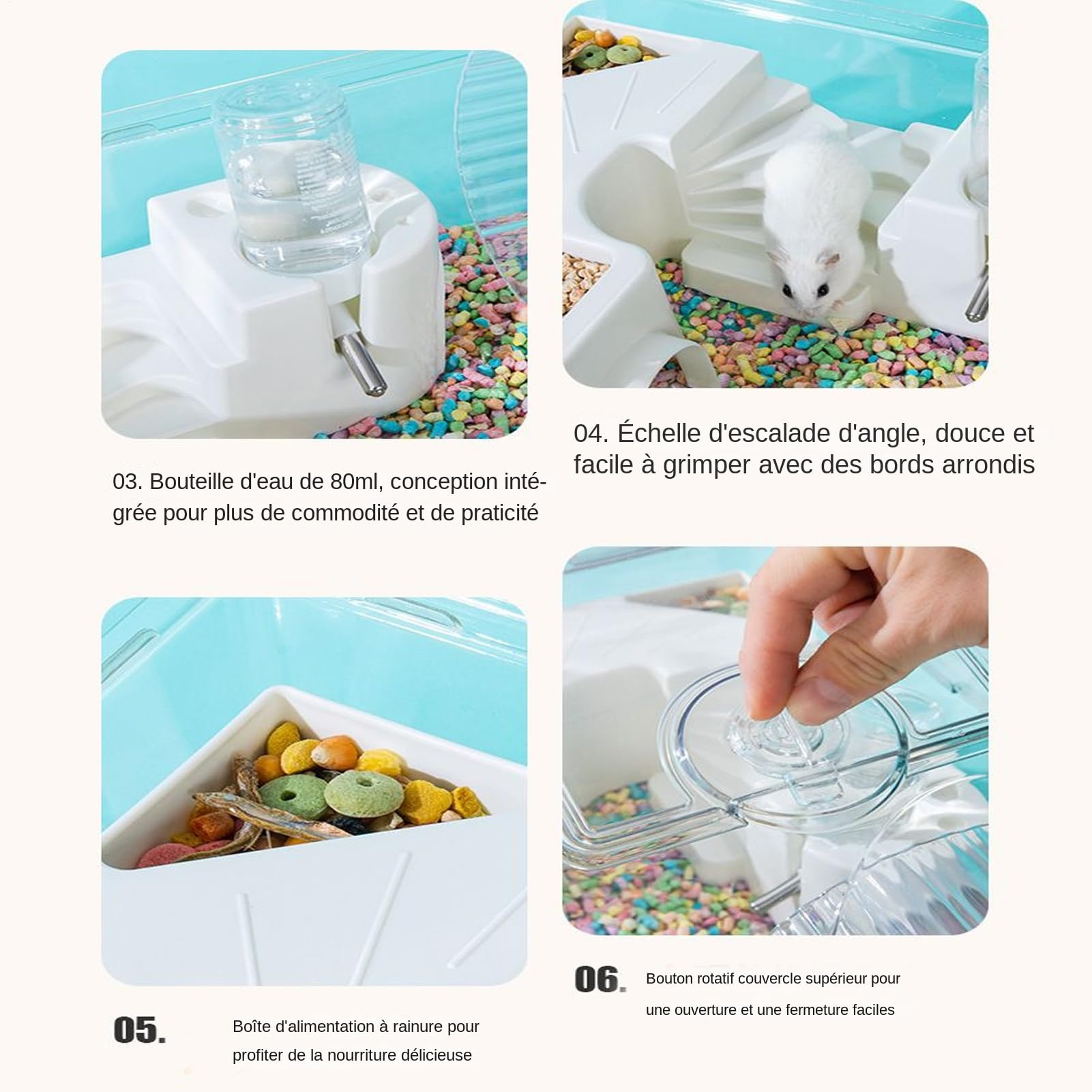 Gabbia Per Criceti Casa Habitat Animali Domestici | Abitazioni Per Animali Domestici Con Ventilazione Adatto per Riccio, Cincillà, Coniglio, Porcellino d'Nano, Furetto, Criceto