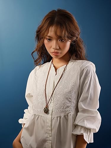 Miniatura 4 de MINACHI Collar bohemio de macramé con piedra de aventurina verde, colgante de cuerda ajustable hecho a mano, joyería hippie vintage para mujer