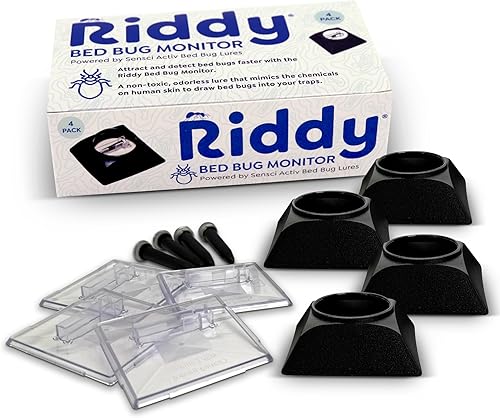 Riddy Kit de detección de chinches de cama, trampa para insectos y señuelo para detección y monitoreo temprano, seguro para colchón, para el hogar o