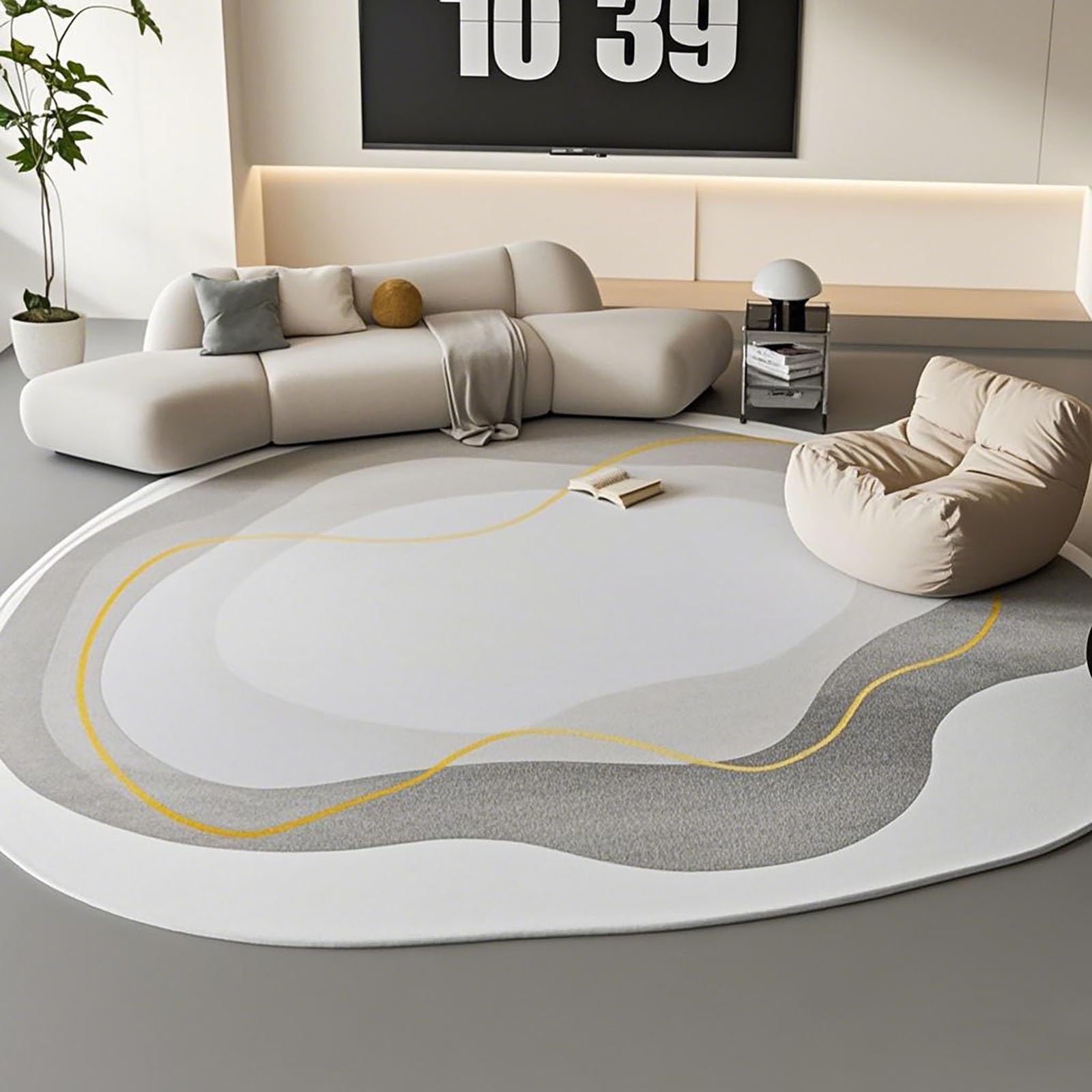 Tapis moderne et doux pour créer un coin lecture cocooning dans votre bureau