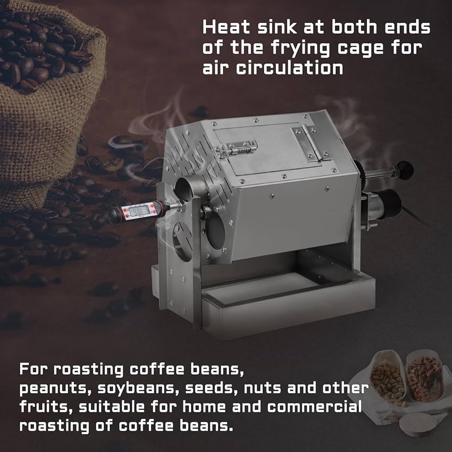 Amazon｜コーヒーロースターマシン 3.4L ドラム式コーヒー豆ロースター