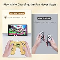Vista 2 de JINGDU Switch Joy-Con Charging Grip Compatible with Nintendo Switch & OLED Model, Play While Charging, Portable V-Shaped Joy-Con Controller Charger