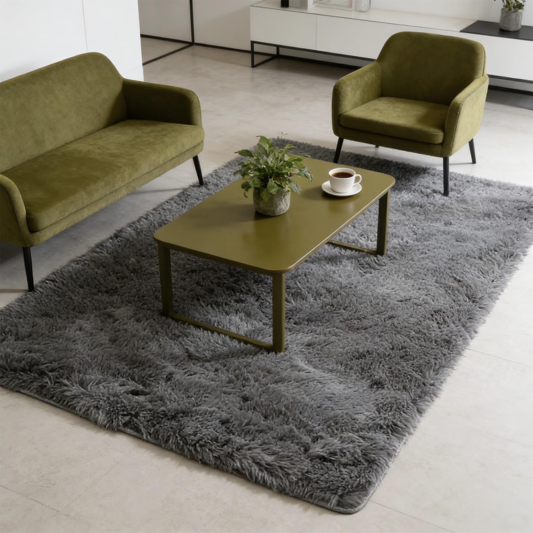 Tapis de salon antidérapant gris 250x130 cm pour sécuriser un sol glissant