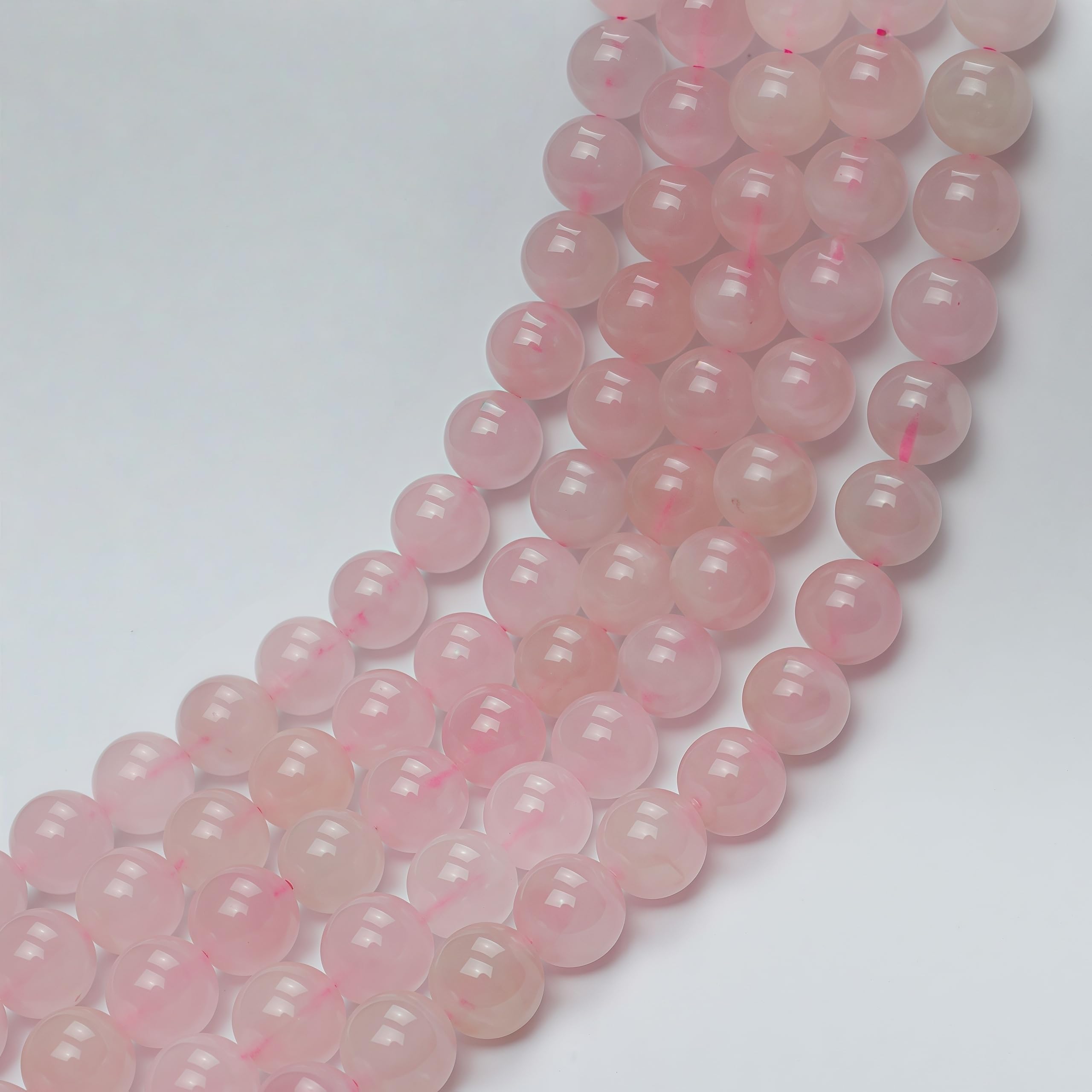 MJDCB 6mm 60 piezas Cuentas de Piedra Cuarzo Rosa Redondas Sueltas Piedras Semipreciosas Naturales para Hacer Joyas Pulseras Collares — view 7