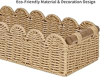 Vista 8 de CubesLand Cesta de almacenamiento de papel higiénico con borde festoneado, cesta de decoración acogedora para sala de estar, cestas pequeñas