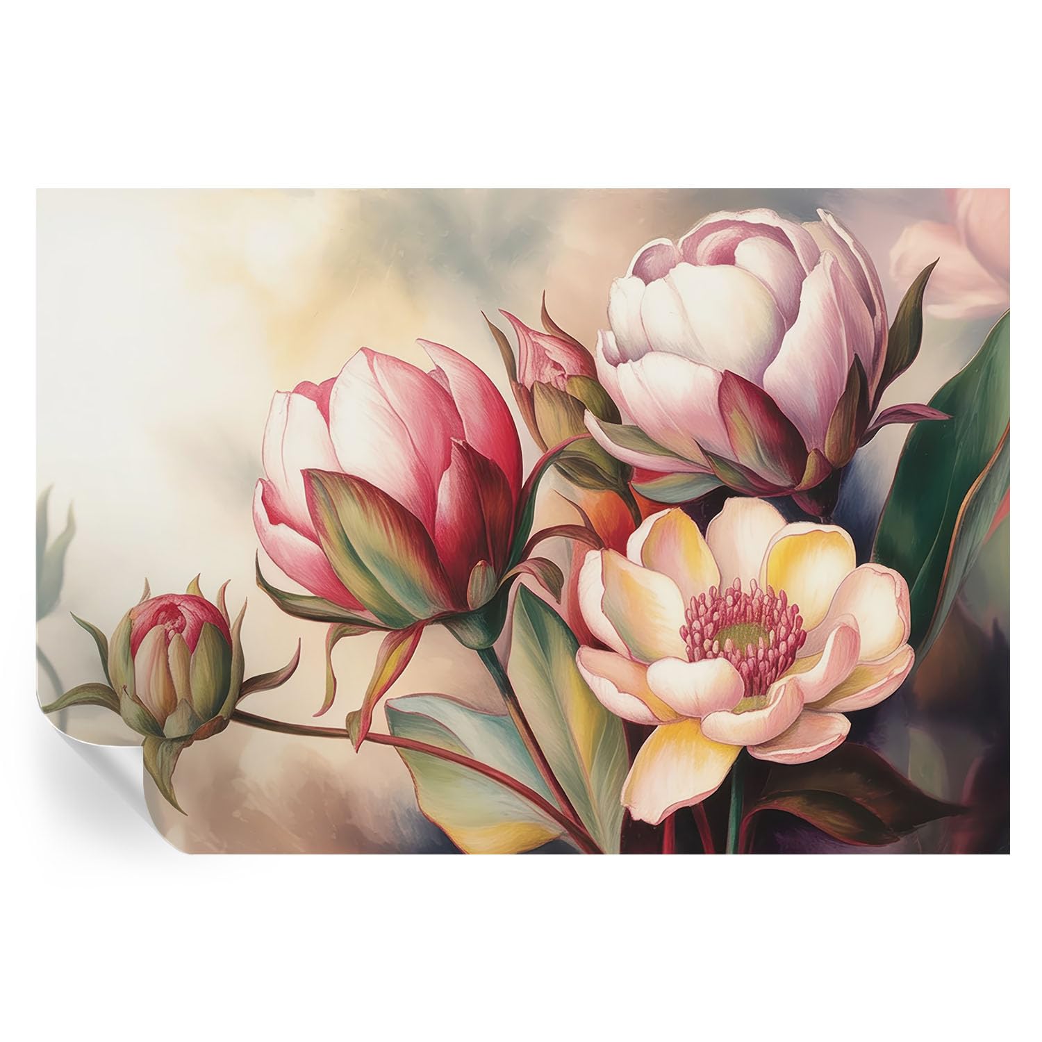 Estampados de flores en revestimiento de 152x104 cm con ilustraciones para adornos