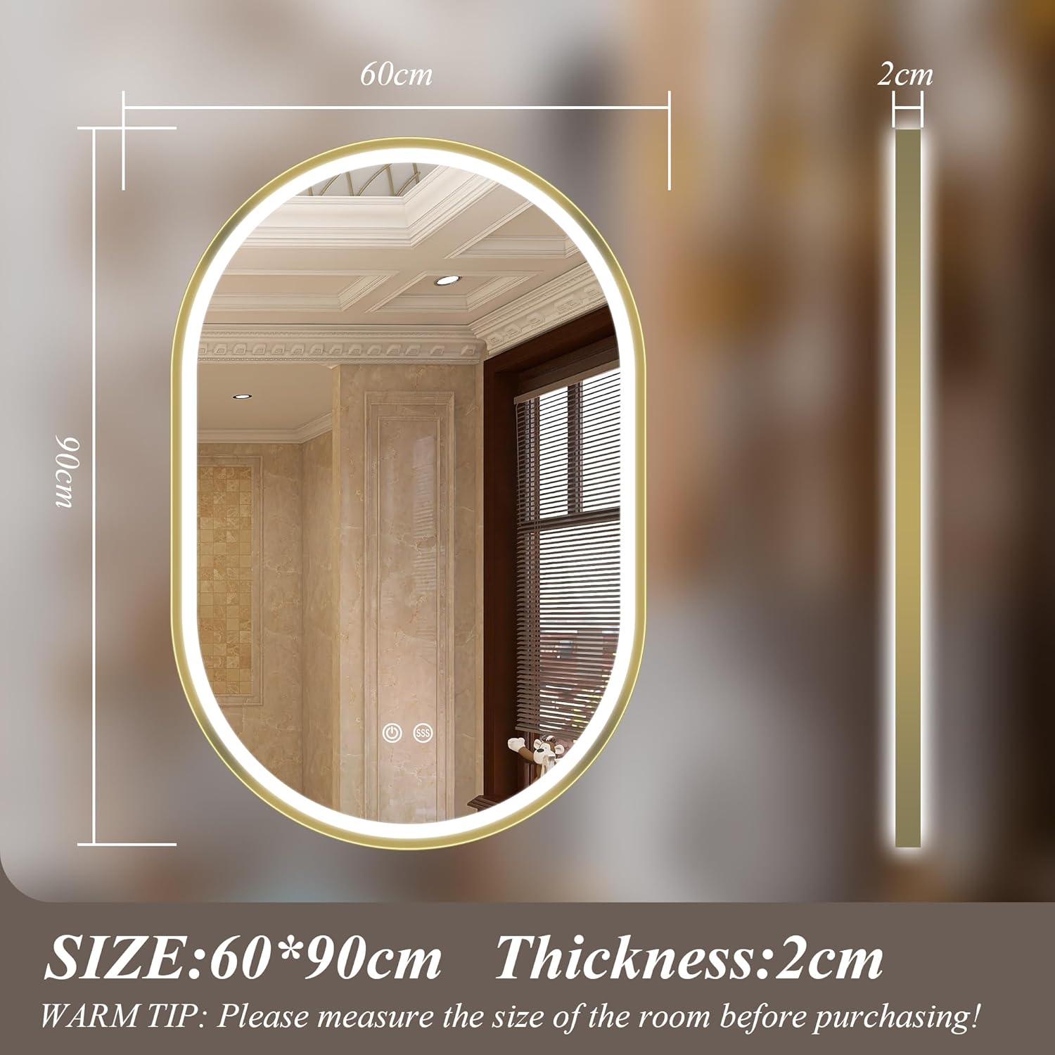 Miroir lumineux de salle de bain S' bagno