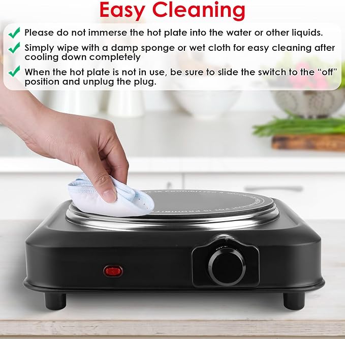 Estufa Eléctrica de 1 Puesto Radiante 7.5 Pulgadas 1200W 110V miniatura 8