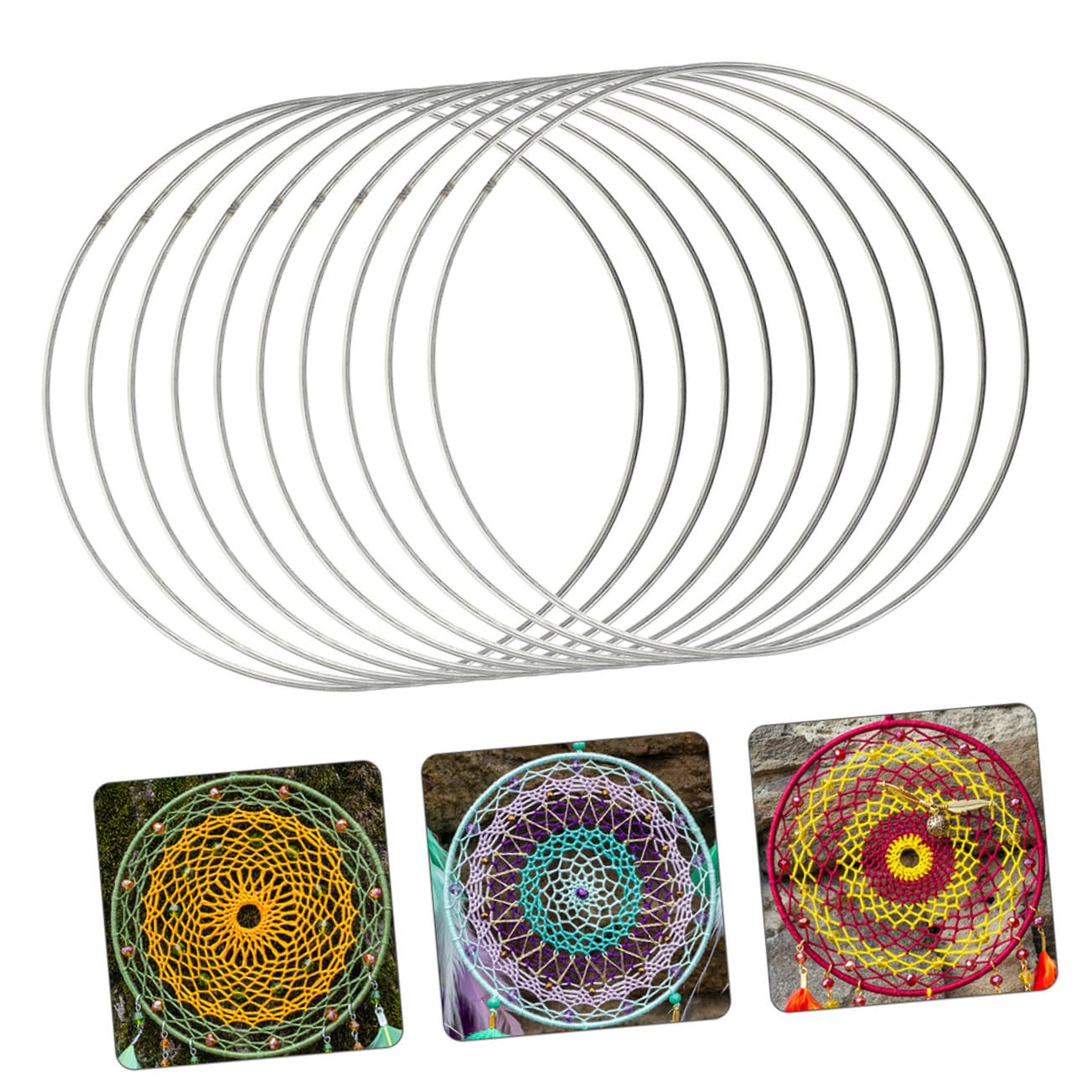 Gatuida 20 Stück Teiliges Metall Drahtkranz Außendurchmesser Stark Stabile Bastelringe für Makramee Kränze DIY Blumenarrangements Wanddeko