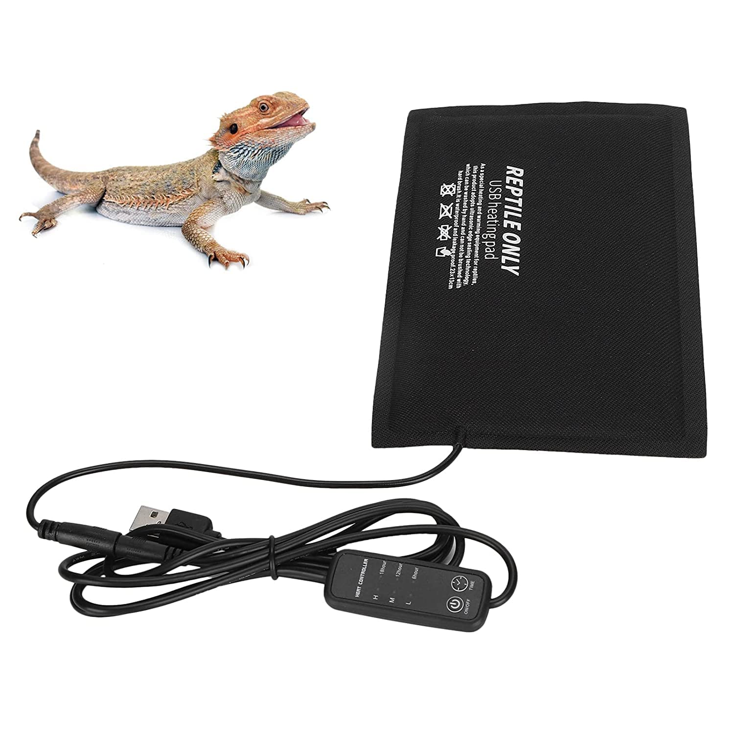 A K Homes Reptile Heating Pad, Adjustable Tank Warmer Mat with Temperature Controller Pet Heat