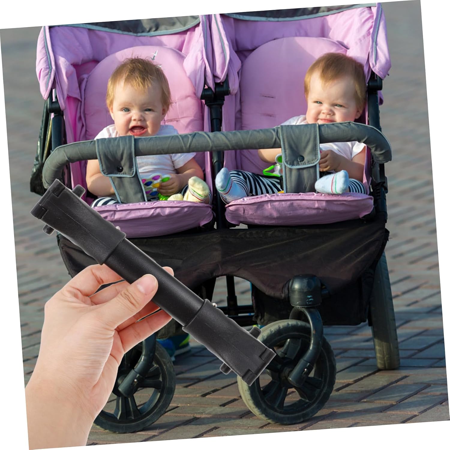 Adjustable Twin Stroller Connecting Tool Detachable Connector for Twin Accessories Travel-Friendly Stroller Adapter Level