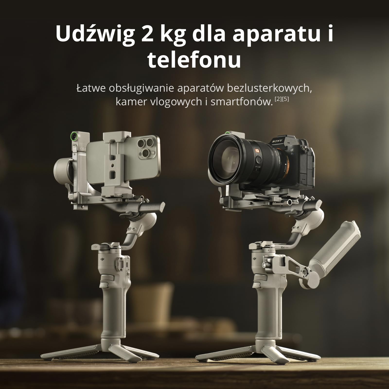 DJI RS 4 Mini Combo, stabilizator gimbala, Canon/Sony/Nikon/Fujifilm | Moduł inteligentnego śledzenia, uchwyt walizkowy, wbudowane pionowe nagrywanie 3. generacji, Ulepszone wyważanie Teflon