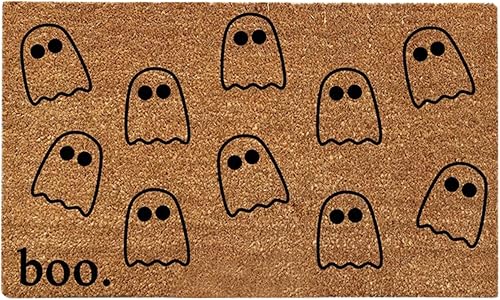 Ghost Boo - Felpudo decorativo para otoño, Halloween, vacaciones, tapete para interiores y exteriores, tapete de Halloween 01-D, 23.6 pulgadas de