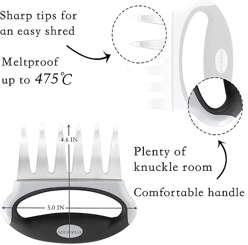 Miniatura 2 de Garras de oso para triturar carne, garras trituradoras de carne EVERQUEIN para triturar pollo, regalos de barbacoa para hombres, accesorios para