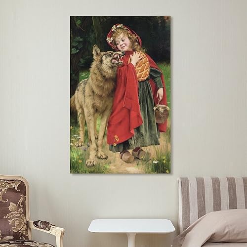 Miniatura 7 de Gabriel Ferrier, Caperucita Roja, Impresiones De Arte, Arte Vintage, Arte De Pared De Lienzo, Impres - Póster artístico en lienzo e impresión