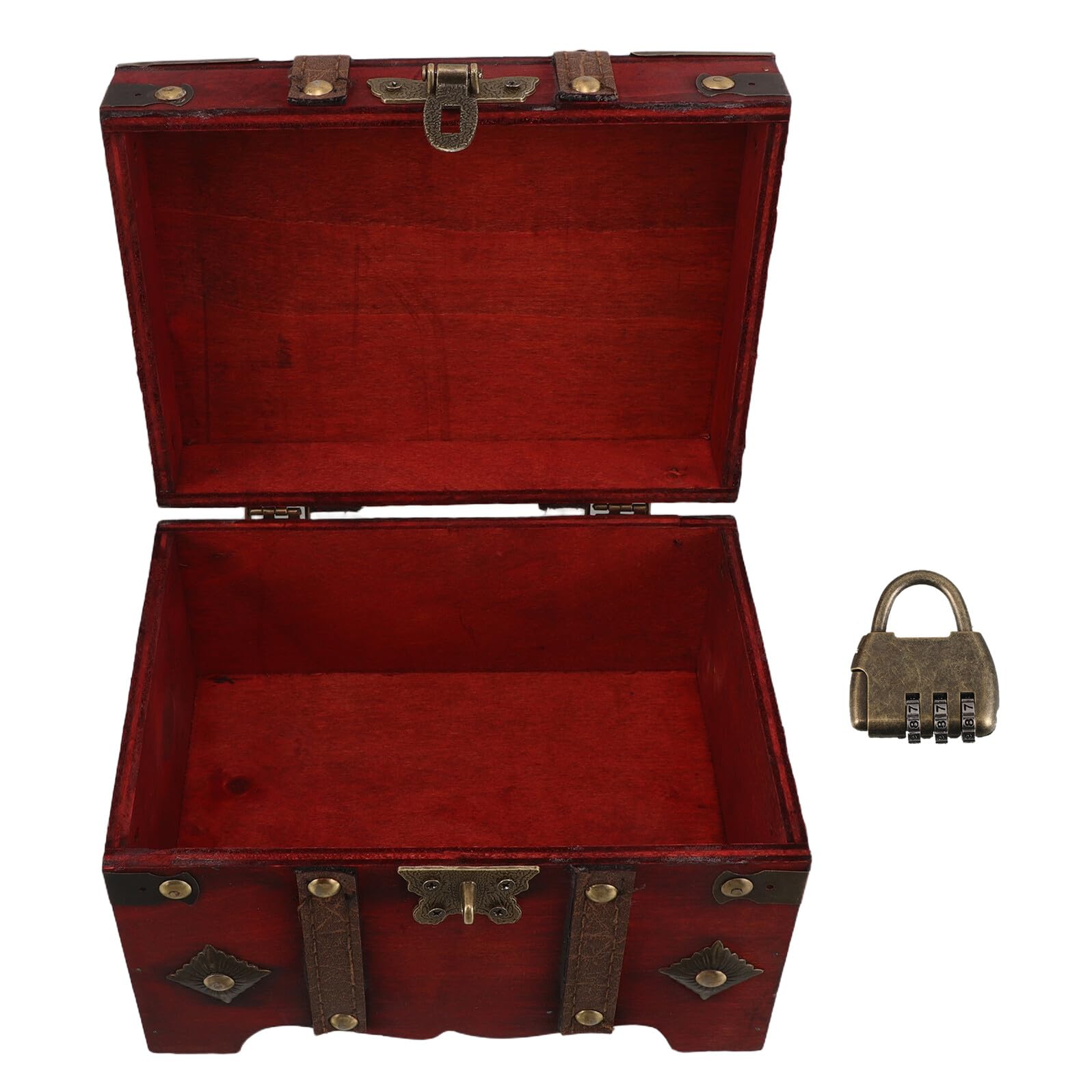 Boîte à Bijoux en Bois Vintage Coffret de Rangement Rétro Sophistiqué Haute Qualité avec Verrou