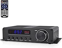 Vista 1 de Pyle Amplificador de audio de 5 canales de 100 W - Receptor estéreo inalámbrico Bluetooth de potencia de cine en casa con sonido envolvente