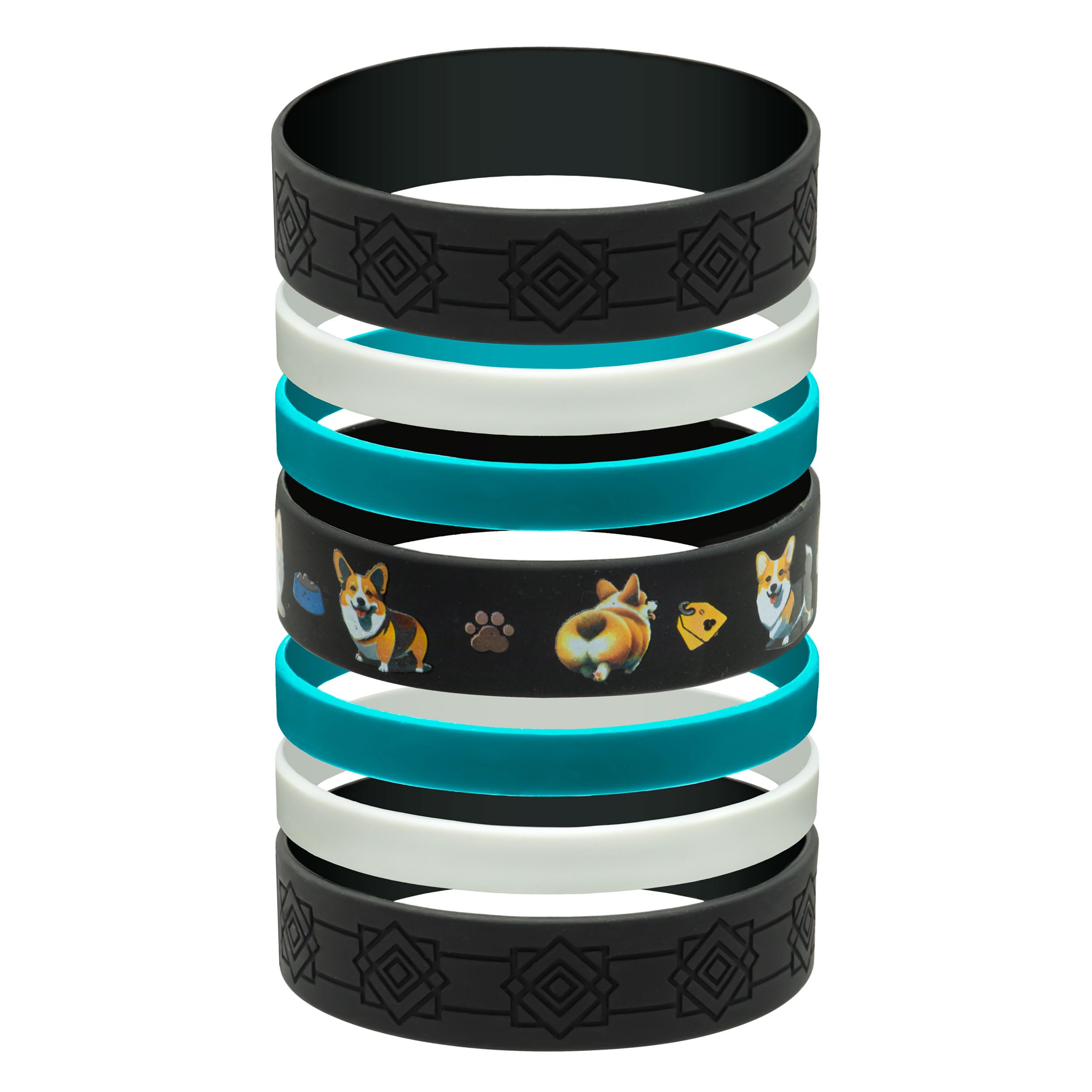 Corgi Dog Water Bottle Grip Kit 2: Large - 7 Bands of Corgi Loving Style, Protection and Grip.