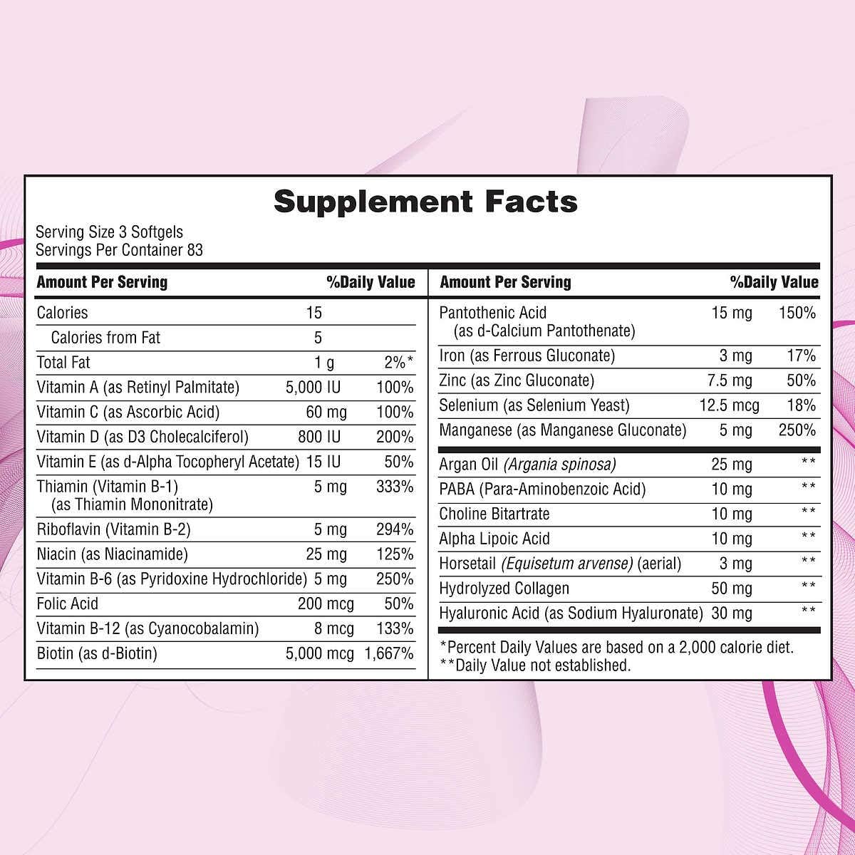 Nature's Bounty Hair Skin and Nails 5000 mcg of Biotin - 250 Coated Tablets Regular & Extra Strength (Extra Strength, Two Bottles Each of 250 Softgels)