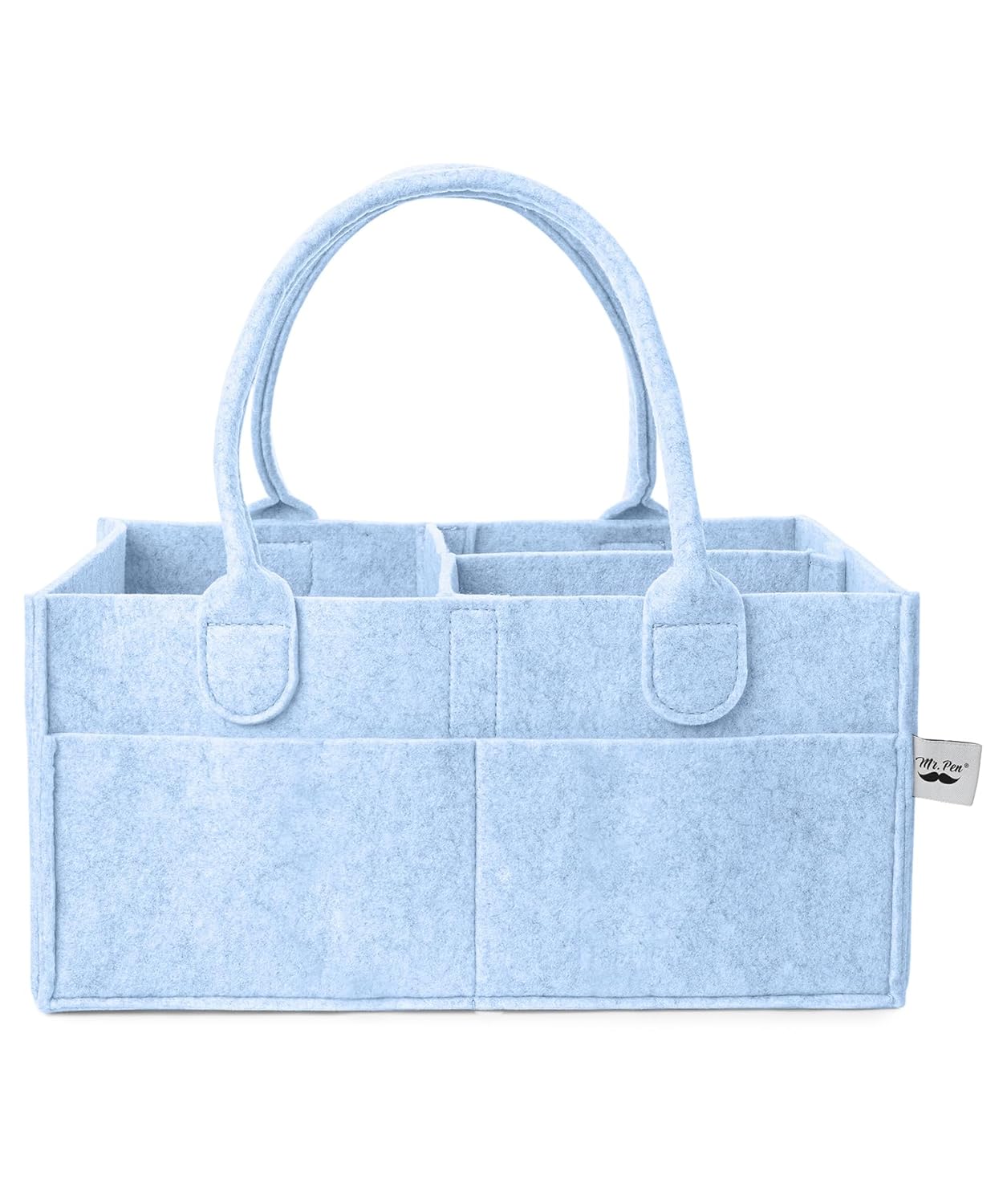 Mr Pen- Baby Diaper Caddy Organizer Sky Bliss Baby Caddy Organizer with Handle Compact Size Collapsible Portable