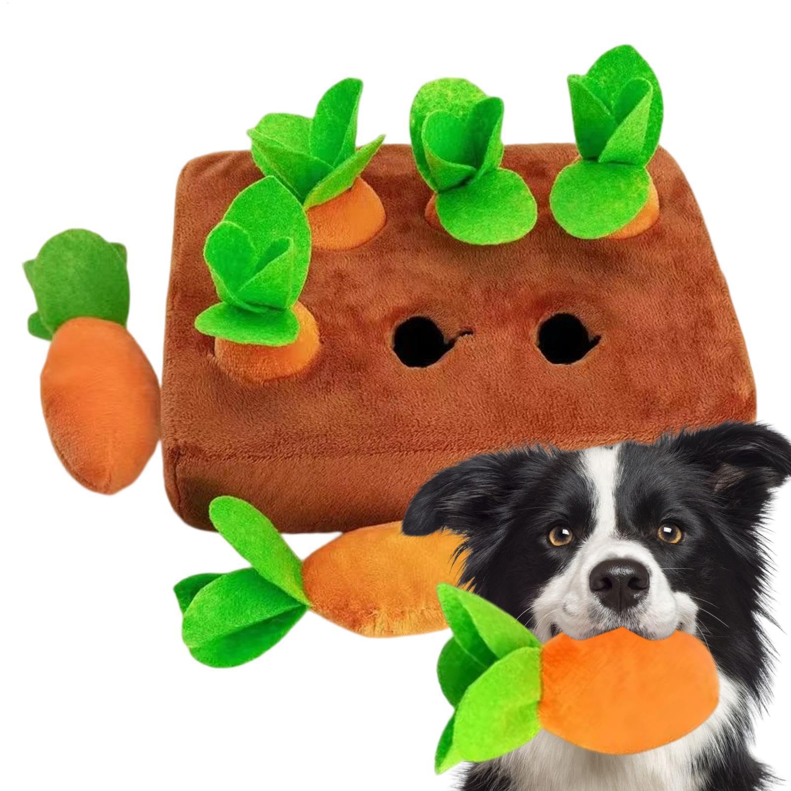 Dog Carrot Plush Toy, Carrot Dog Puzzle Toy Game, Dog Enrichment Toy Carrot Garden, Carrot Patch Dog Snuffle Toy, Fun Interactive Dog Toys For Pet Stress Relief, Pet Foraging, Sniffing Training