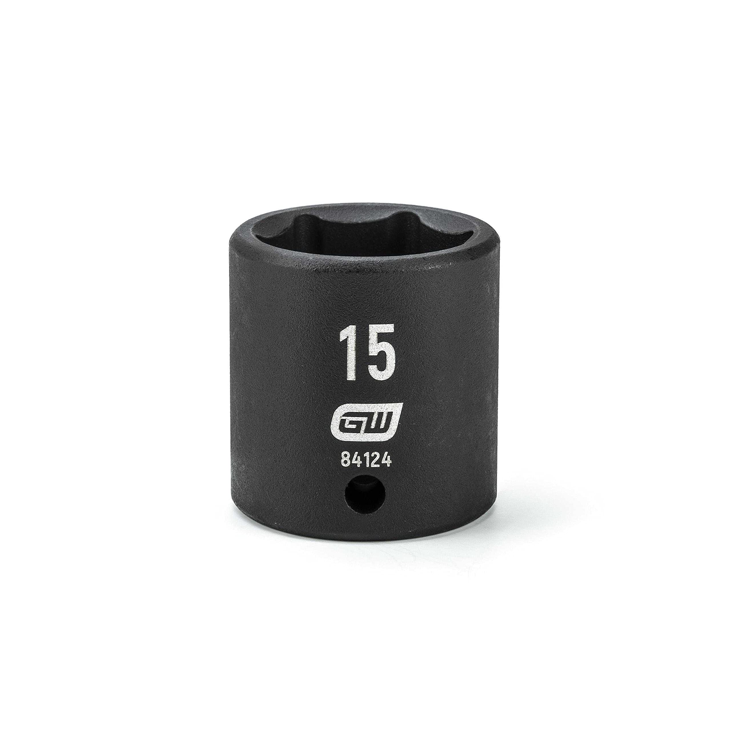 GEARWRENCH 1/4" Drive Standard Impact Metric Socket 15mm, 6 Point - 84124