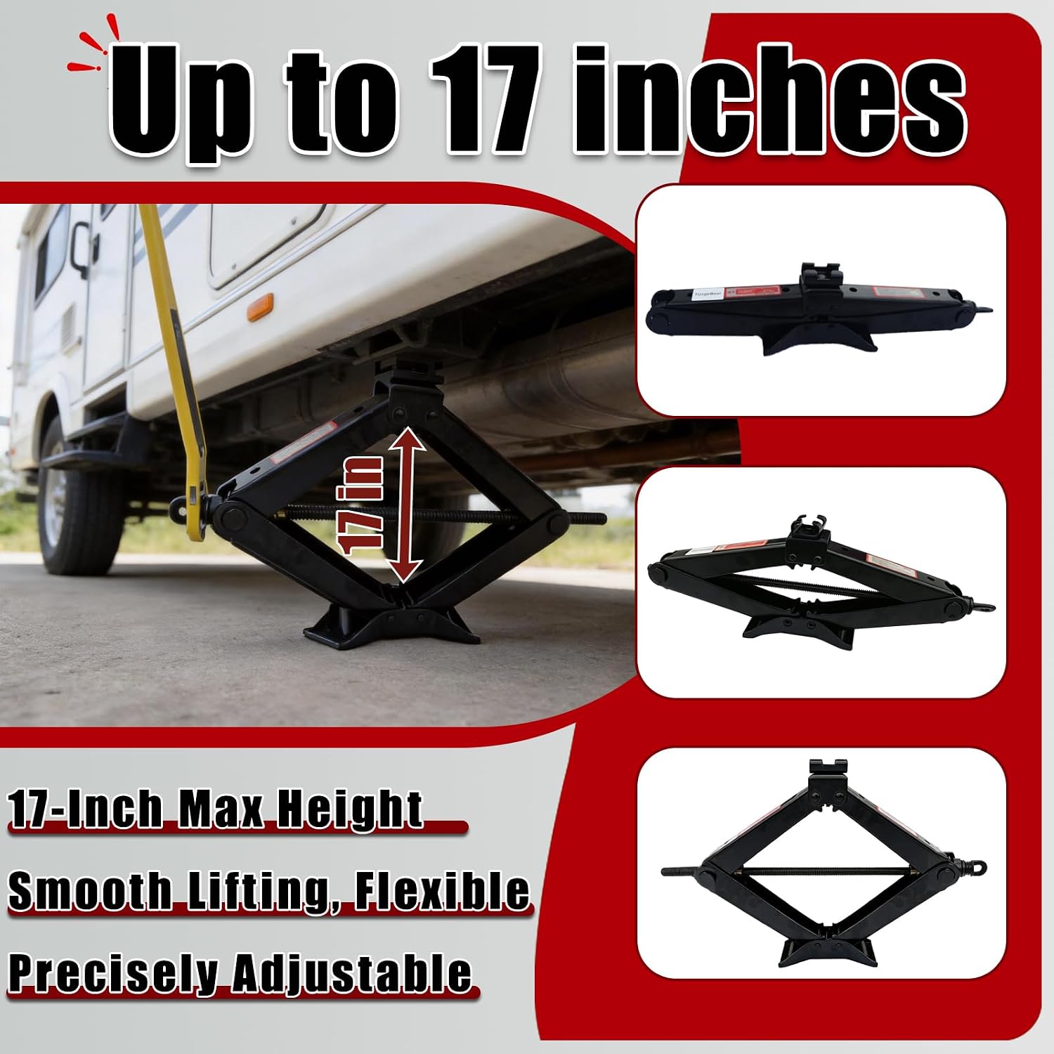3 Ton (6614 LBS) Car Scissor Jack, Portable Manual Emergency Lift Jack, Cold Rolled Steel Heavy Duty Scissor Lift Jack for Sedan SUV MPV Tire Changing Roadside Emergency