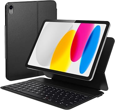 iPad 11thA16, 2025/10th Gen Case with Keyboard, Magnetic Detachable Wireless Bluetooth Keyboard Cover for iPad 10.92022, Strong Grip Protection, Smart Sleep/Wake, Type-C Rechargeable