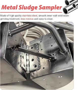 Sludge Sampler Mud Sample Sampling Tool, Stainless Steel Grab Sampler for Collection Bottom Sediment, 3L / 5L Silt Extractor for Underwater(5L)
