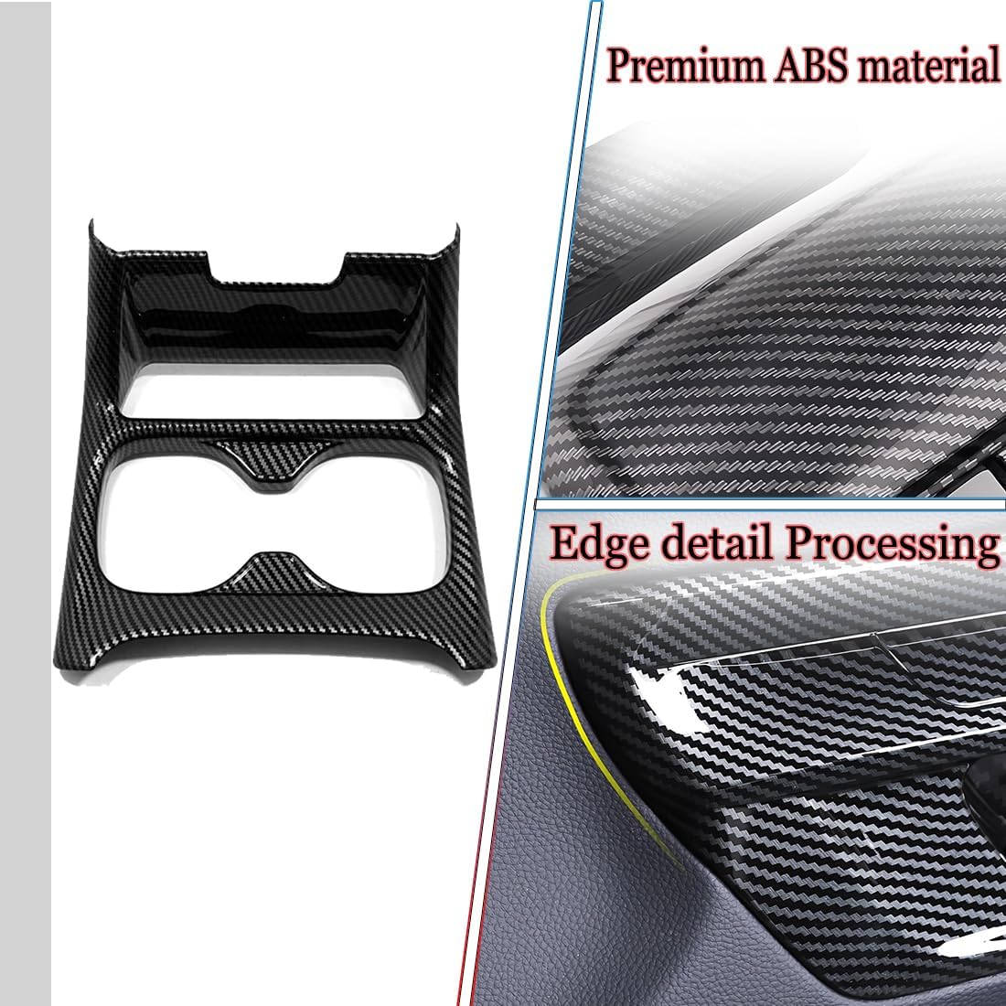 MUXEE for Honda CRV CR-V 2023 2024 2025 2026 ABS Carbon Fiber Center Consoles Cup Holder Panel Cover Trim - Sport Upgrade Trims Interior Accessories (1PCS)
