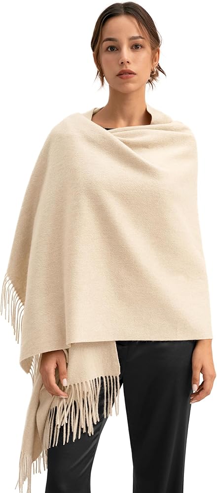 LilySilk 100% Pure Cashmere Scarf Classic Tassel Scarf Wrap Soft