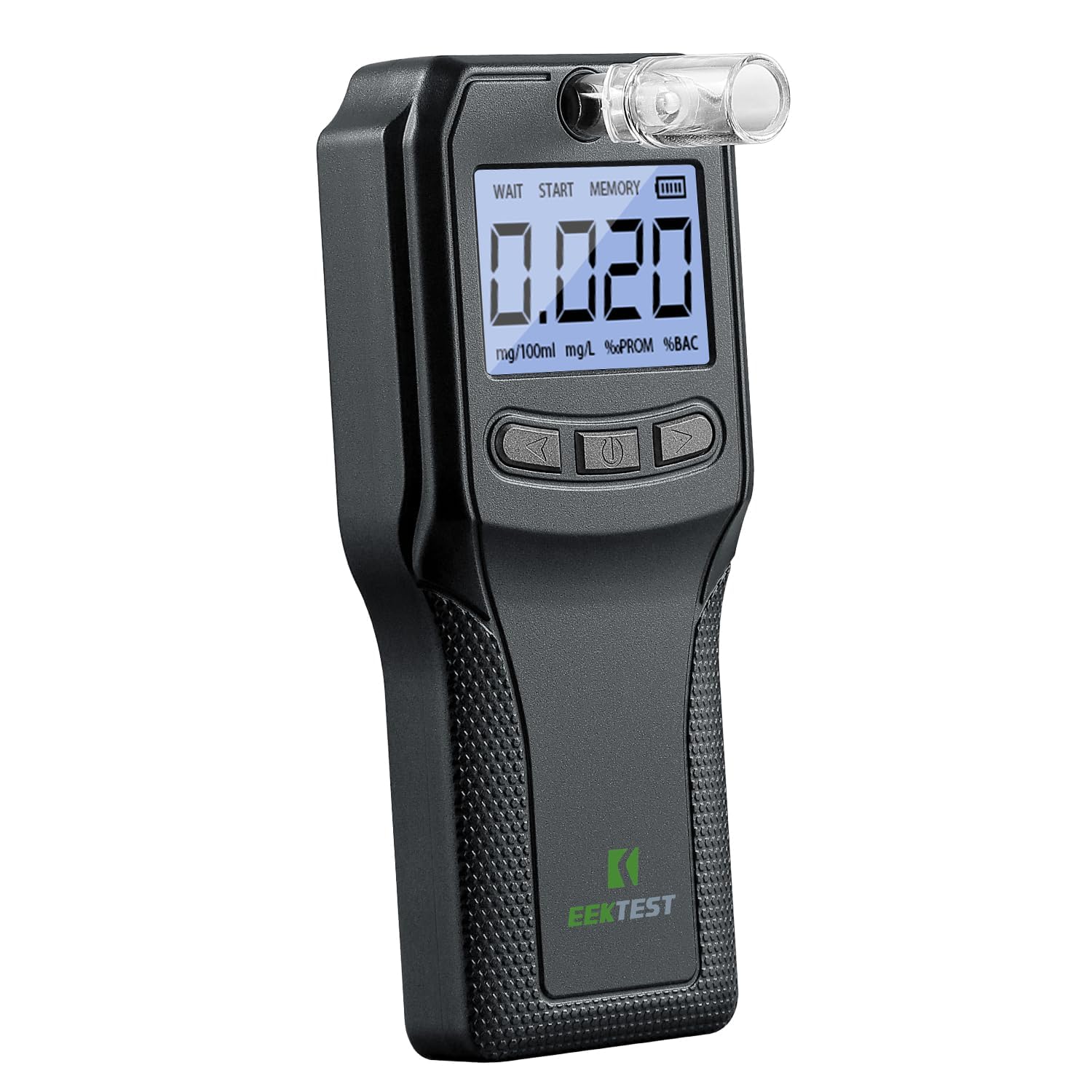 Breathalyzer, Alcohol Tester with Fuel Cell Sensor, Police-Grade Alcohol Breathalyzer Tester for Home Health Use, with 10 Mouthpieces (Black)