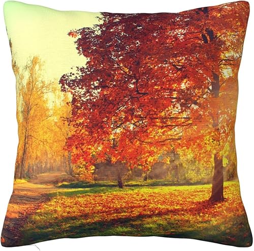 Golden Autumn Forest Farm- Throw Pillow Covers 24"x24" Throw Pillow Cushion Cases Decoration For Couch Sofa Pillow Covers fundas para cojines de