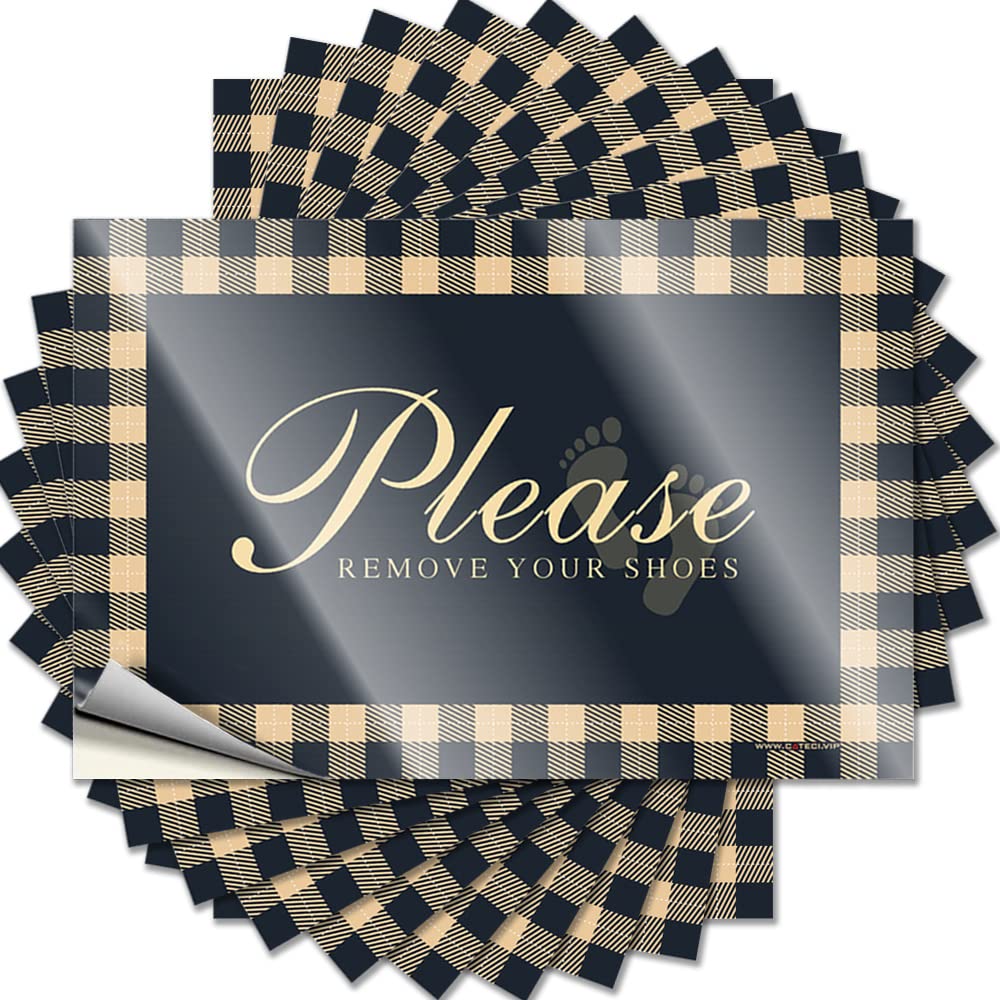 Please Remove Your Shoes Aesthetic Cats - Saying Case Waterproof Decal(12X18CM)