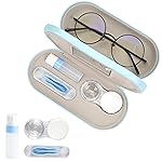 Eyeglass Case Double Sided Travel Size Cute Portable Contact Lens Box 2 in 1 Multifunction With Tool for Daily Outdoor Office