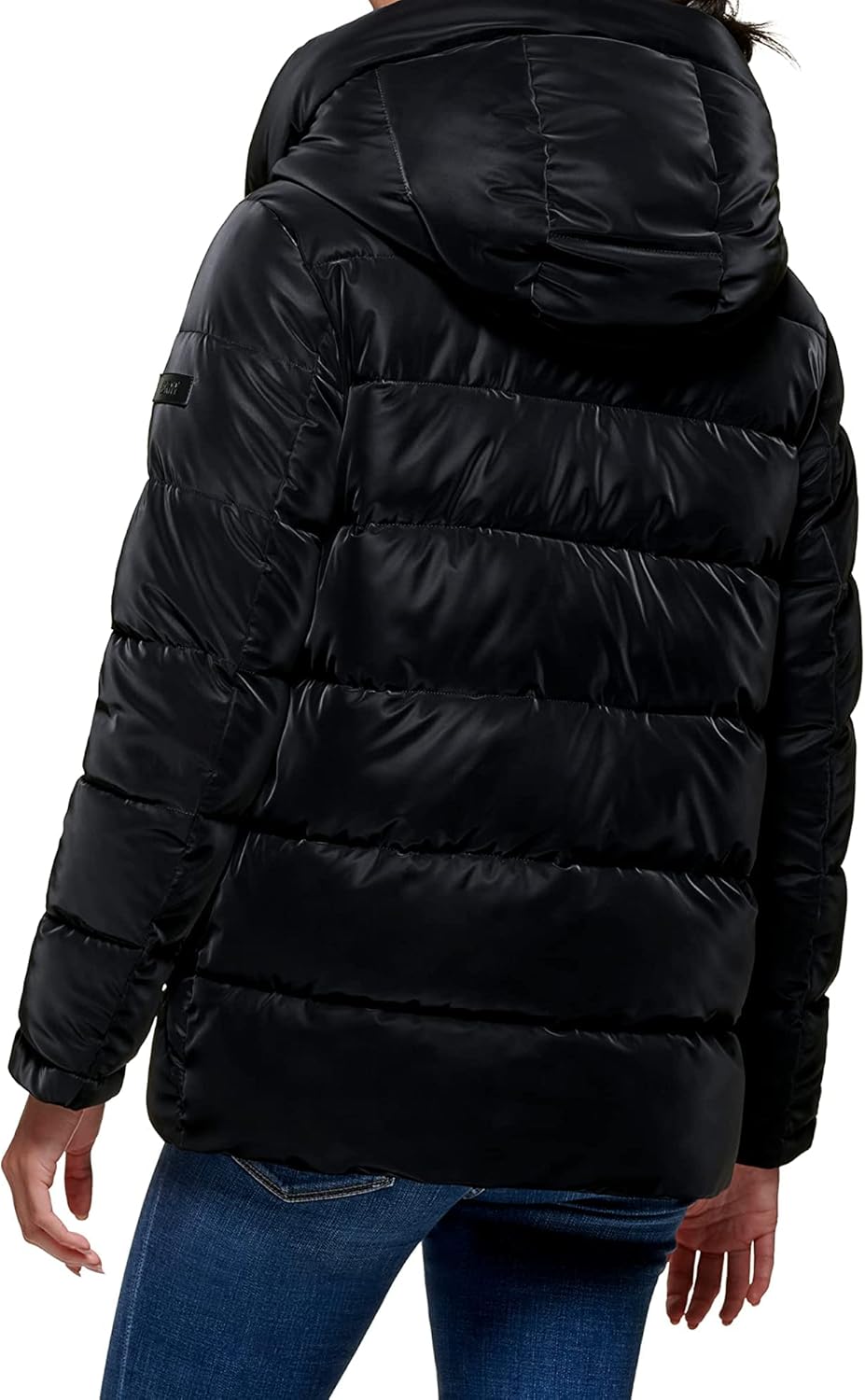 DKNY womens Faux Fur Trim Hood Down Puffer Coat - Image 2