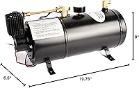 Vista 7 de Viking Horns, Compresor de aire de 150 PSI + kit de tanque de aire de un galón. Tipo universal, para bocinas de aire de tren que requieren un