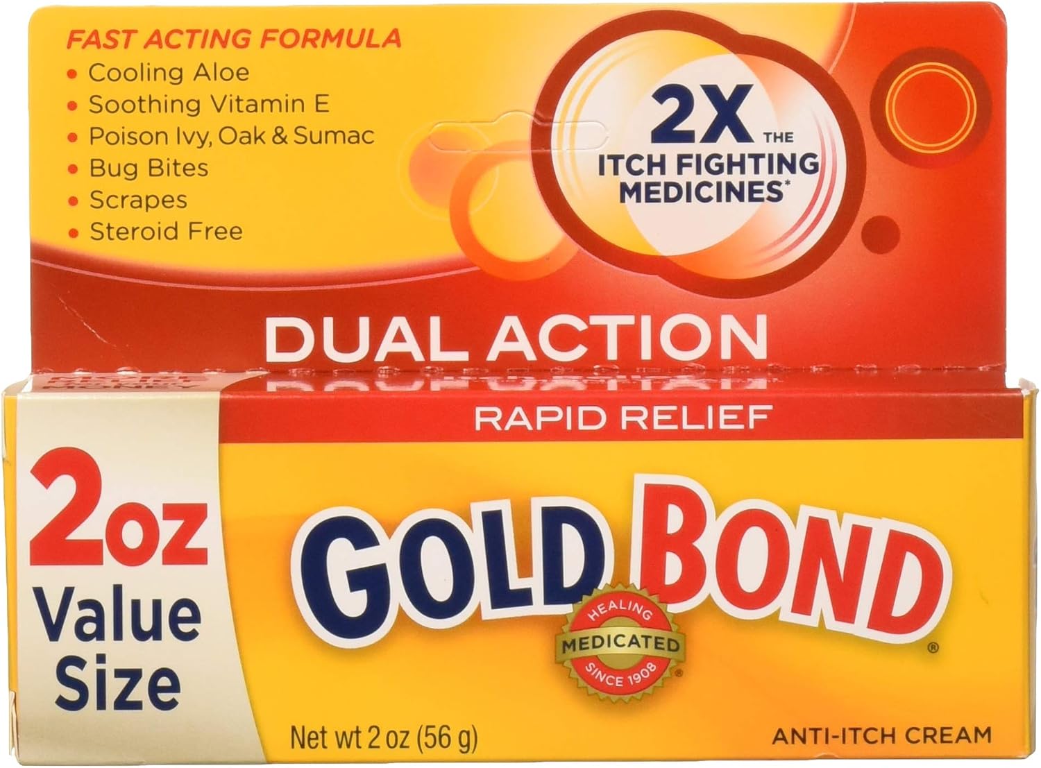 Gold Bond Rapid Relief Anti Itch Cream, 2 Ounce Tube