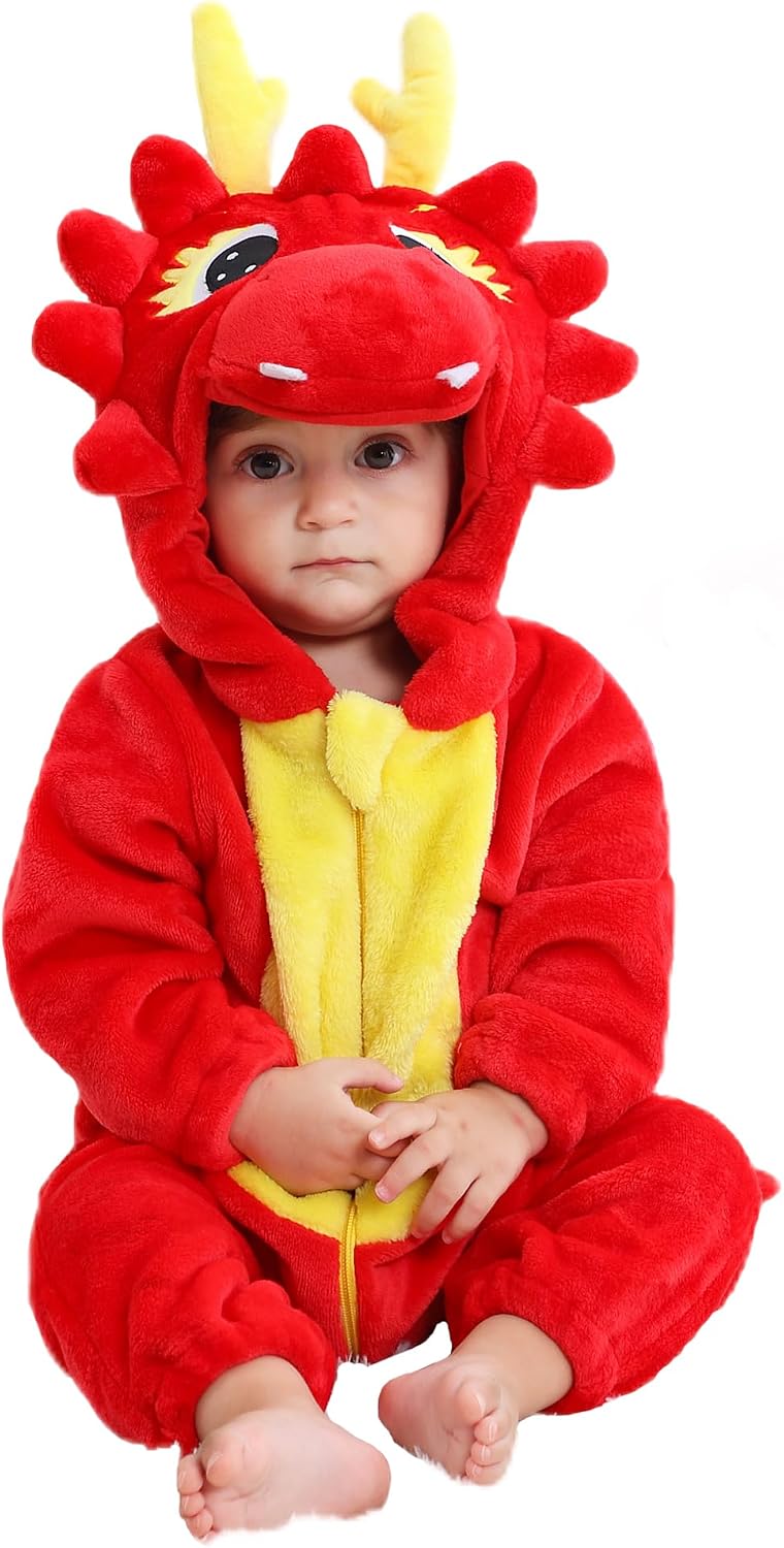 Baby Animal Costume Kids Toddler Infant Hooded Romper Jumpsuit Halloween Cosplay Outfits