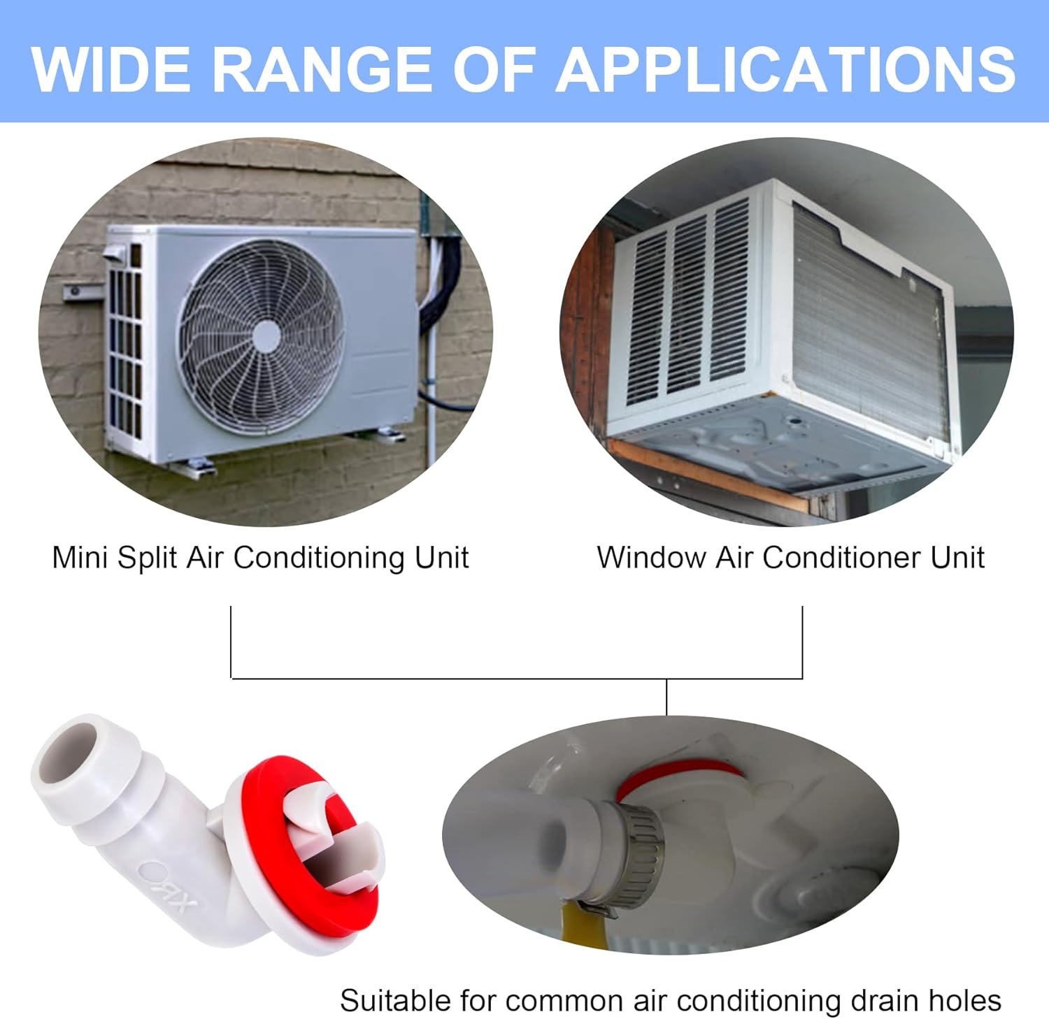3 Feet Air Conditioner Drain Hose, 3/5 '' Portable AC Drain Hose Connector,2.0MM Thick,Not Easily Deformed,Replacement for Universal Mini-Split AC Unit & Window Air Conditioning Unit