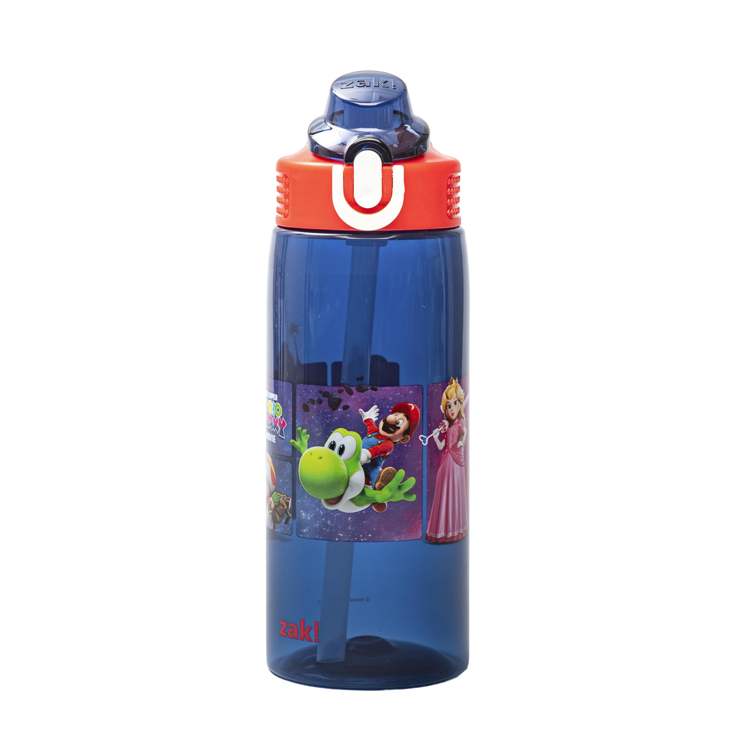 Zak Designs Super Mario Galaxy Sage 25oz Leak-Proof Straw Kids Water Bottle