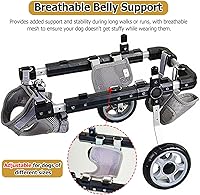 Vista 4 de JYHHCYS Silla de ruedas portátil para patas traseras para perros pequeños, carrito ligero y ajustable para perros - Silla de ruedas para mascotas