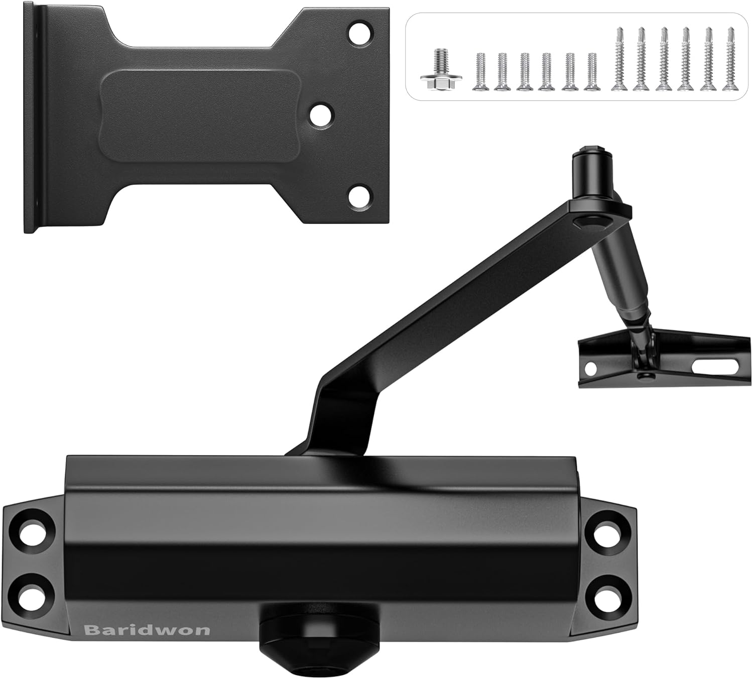 Automatic Door Closer for Home or Commercial, Heavy Duty Door Slower Closer No Slam, Hydraulic Door Soft Closer with Hold Open, Self Closing Mechanism for Ensure Smooth and Secure,Large