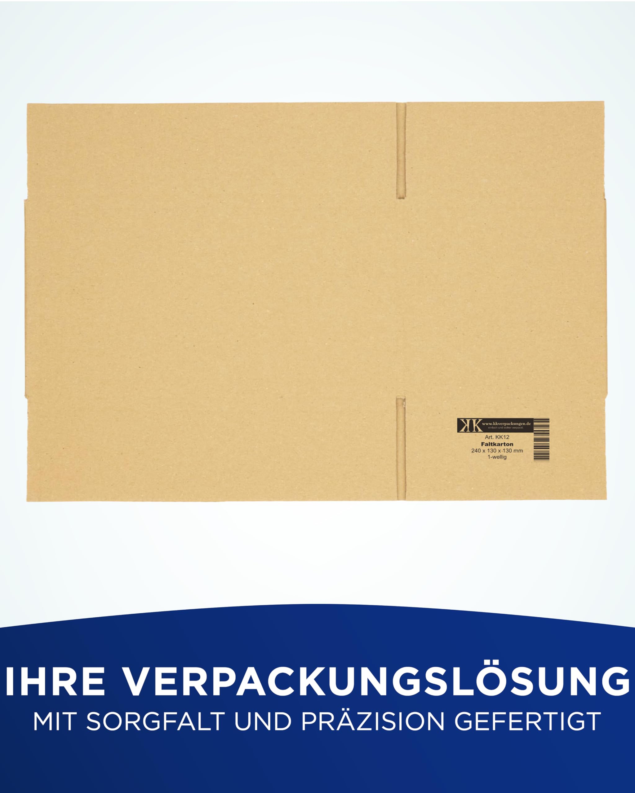 KK Verpackungen Versandkartons 240 x 130 x 130 mm Braun 1-wellig (Außenmaß 245 x 135 x 135 mm) | 1000 Stück, Faltkartons Kartons für Versand als DHL Päckchen M Hermes Päckchen DPD GLS Paketklasse S