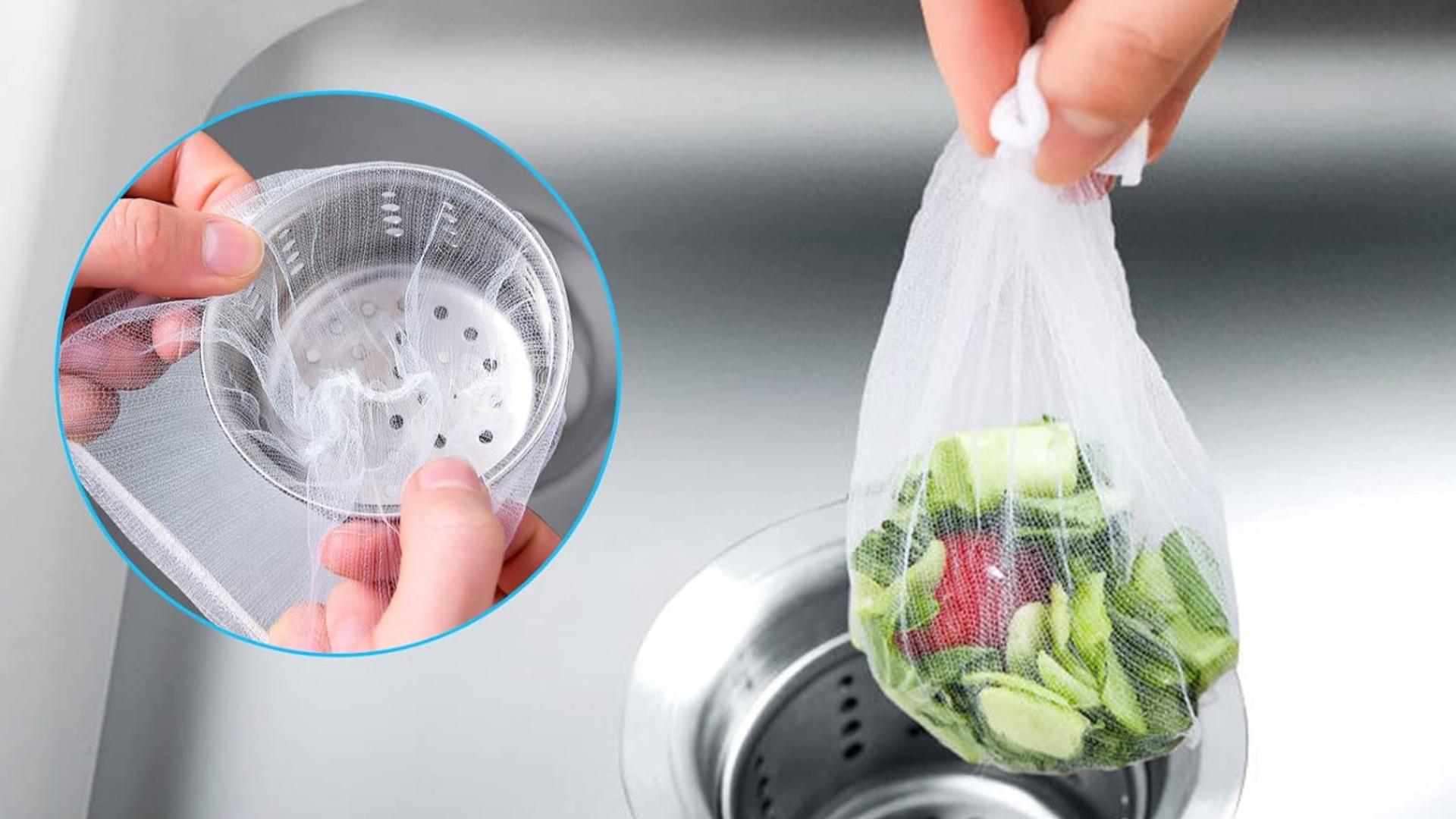 400 sacchetti usa e getta in rete per lavello da cucina, filtro a rete