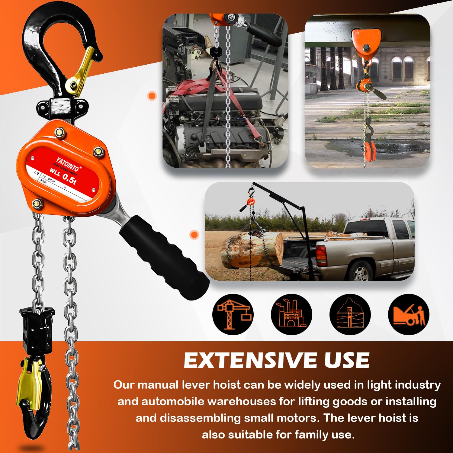 Mini Lever Chain Hoist - 1100LBS Lifting Tool -7 Mini Lever Chain Hoist - 1100LBS Lifting Tool -7