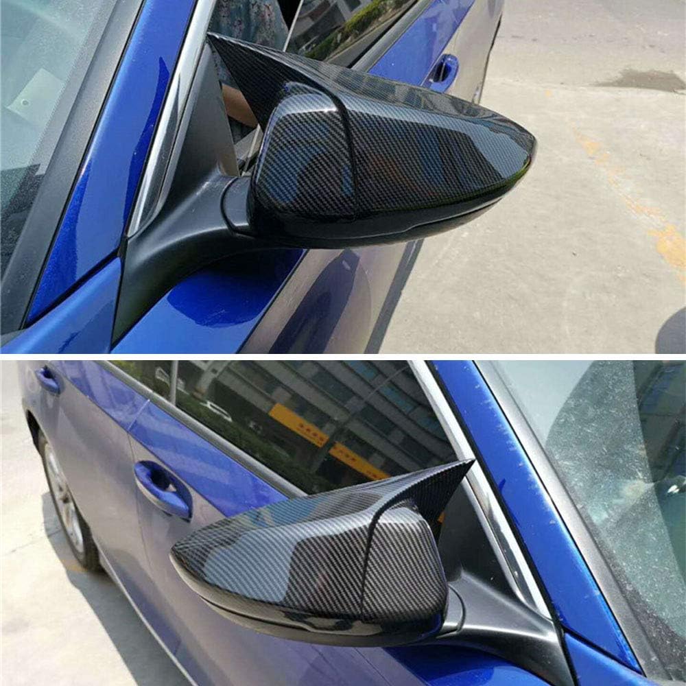 ABS Engineering plastics,Carbon Fiber Print Chrome Automobile Door Ox horn Side Rearview Mirror Cover Trim For Honda 10th Accord 2018 2019 2020 2021 2022 (Carbon fiber black)