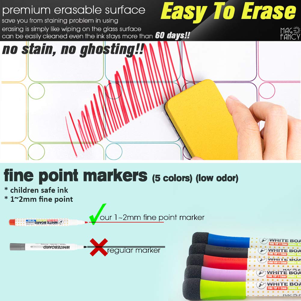 Dry Erase Calendar Kit Calendar for Refrigerator Monthly