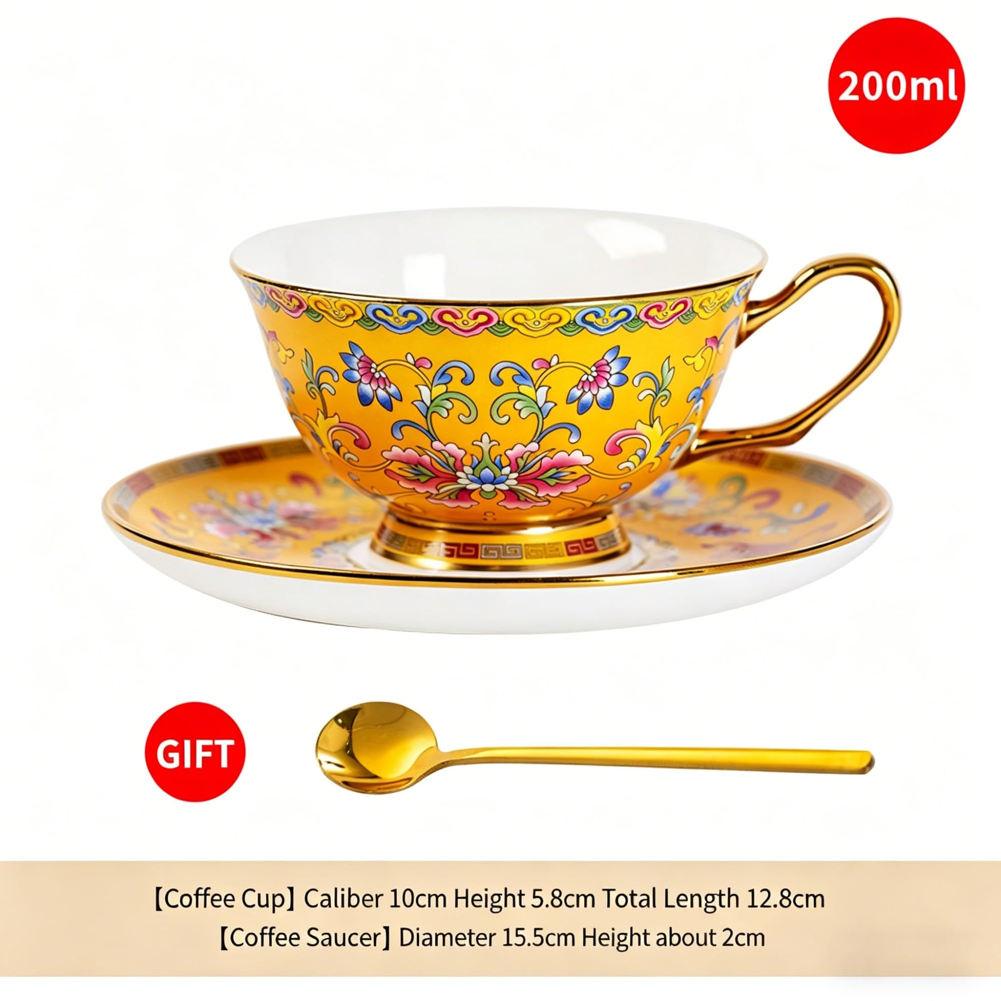 Vintage Bone China Kaffeetasse, einfaches personalisiertes Geschirr