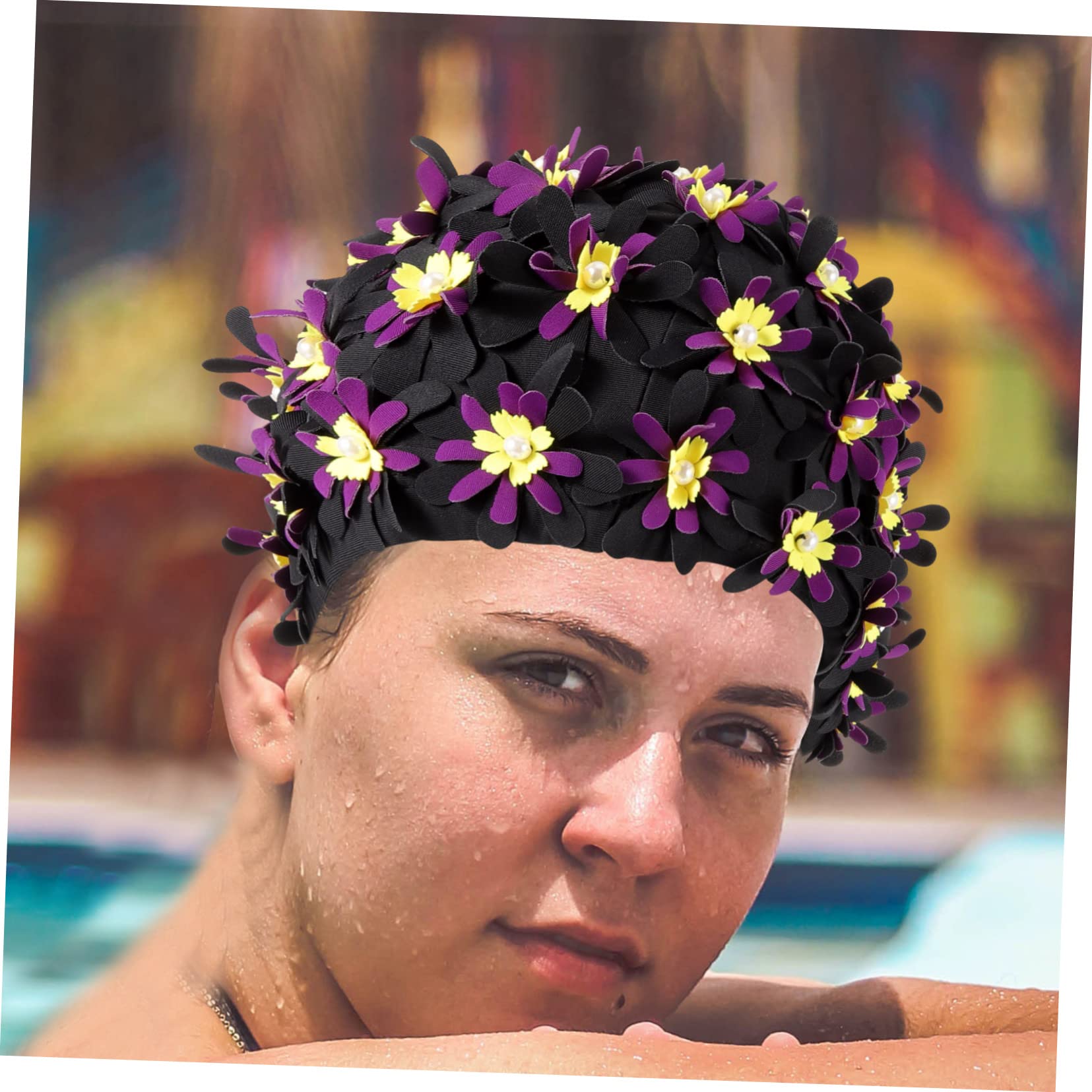 BESTonZON Aumentar La Flor Gorro De Natación Gorro De Natación para Cabello Gorro De Natación para Rastas Gorro De Natación para Mujeres Gorro De Natación Grande para Cabello Gorro De